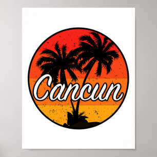 Poster Cancun Mexique Souvenir Cadeau Croisière Coucher d
