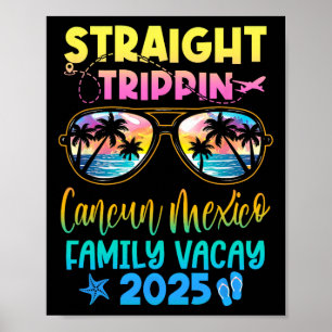 Poster Cancun Mexique Vacances en Famille 2025 Droit 