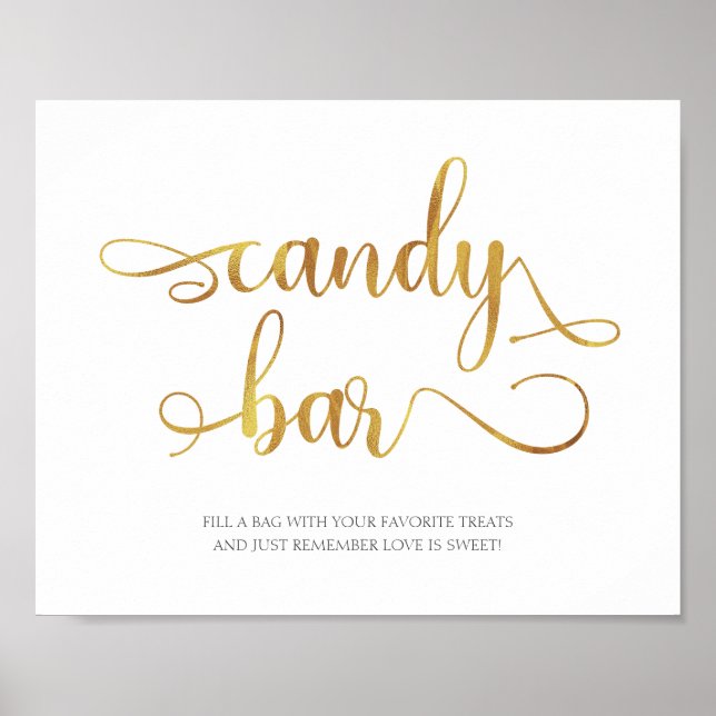 Poster Candy Bar simple or élégant signe de mariage (Devant)