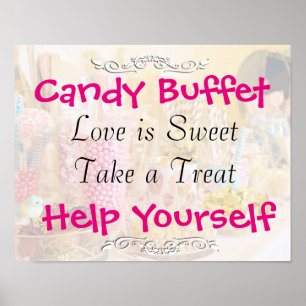Poster Candy Buffet Mariage ou panneau Baby shower