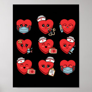 Poster Candy Conversation Coeur Infirmière Valentine Infi