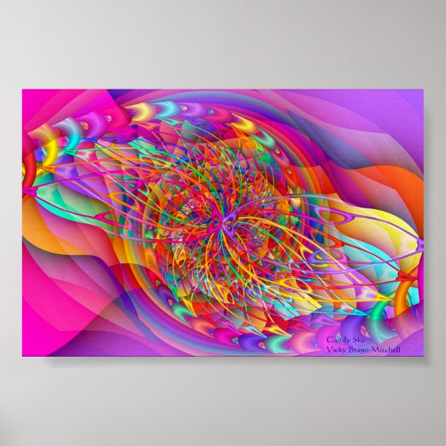 Poster Candy fractal Sky Art Abstrait (Devant)