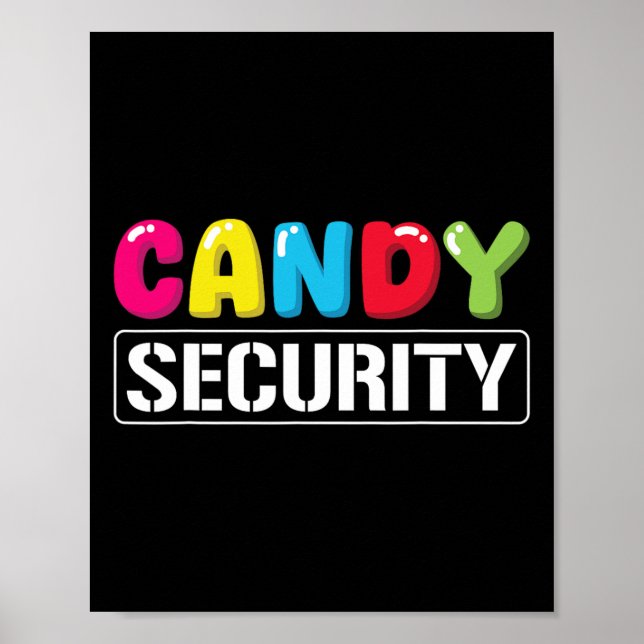 Poster Candy Security Funny Halloween Costume Enfants Gar (Devant)