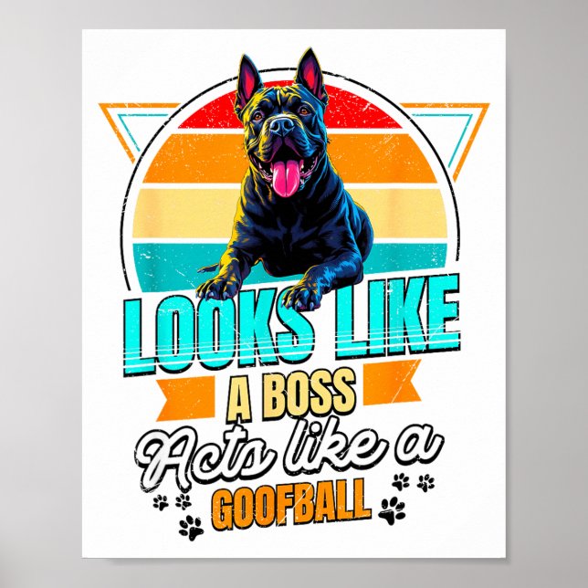 Poster Cane Corso Lover Funny Cane Corso Retro  (Devant)