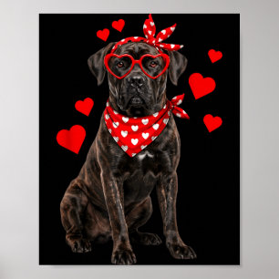 Poster Cane Corso Saint-Valentin Amoureux des Chiens Cœur