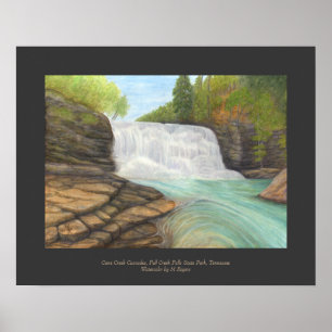 Poster Cane Creek Cascades - Waterfall Art Print