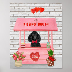 Poster caniche Chien Valentine's Day Kissing Booth