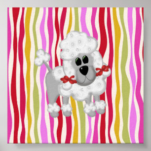 Poster Caniche coloré colossal