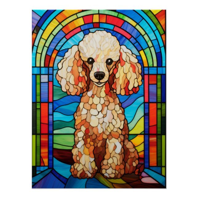 Poster Caniche crème (Devant)