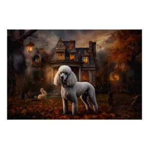 Poster Caniche Halloween Épouvantable