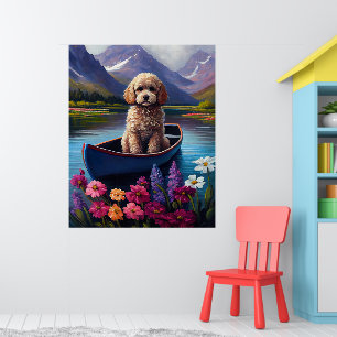 Poster Caniche sur une pagaie : Une aventure pittoresque