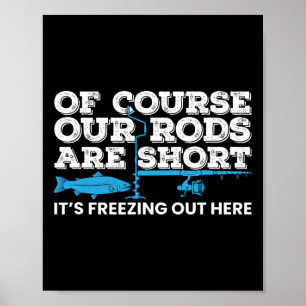 Poster Canne courte pour pêche sur glace Hiver pêche sur