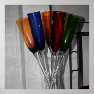 Poster Cannelures de Champagne colorées