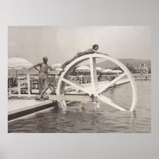 Poster Cannes, sur la plage en 1935