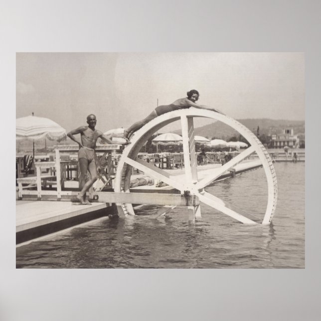 Poster Cannes, sur la plage en 1935 (Devant)