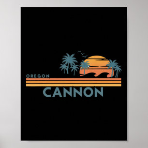 Poster Cannon Beach Oregon Vacances d'été Vintage 70's