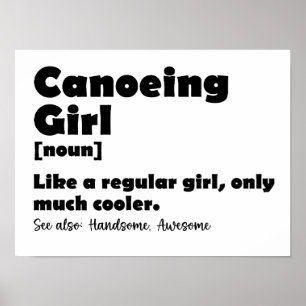 Poster Canoë-kayak Définition Canoë Femmes Filles Drôle