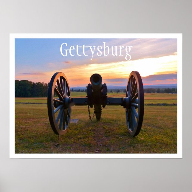 Poster Canon au coucher du soleil, Gettysburg NMP (Devant)