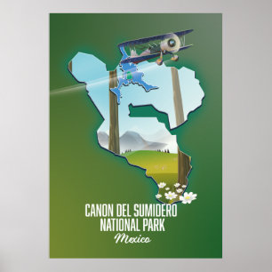 Poster Canon del Sumidero, carte du Mexique