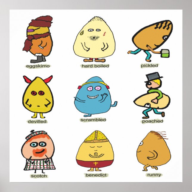 Poster Canons à oeufs amusants (Devant)