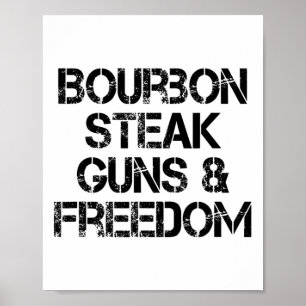 Poster Canons À Steak Bourbon Et Liberté Usa Drapeau Whis
