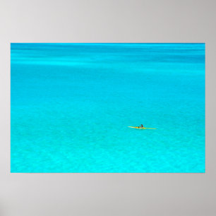 Poster Canot à balai à Bora Bora imprimer l'affiche