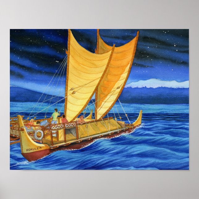 Poster Canot de voyage Hokulea (Devant)