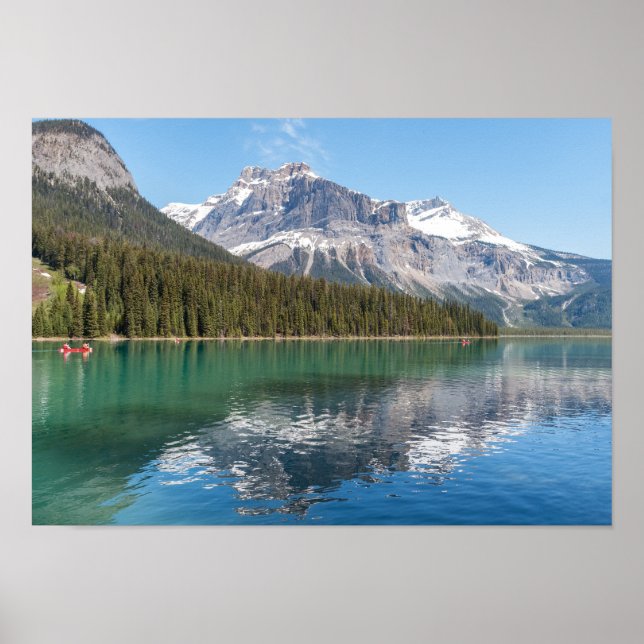 Poster Canot sur le célèbre lac Emerald - Yoho NP, Canada (Devant)