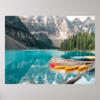 Canots sur le lac Moraine Parc national Banff Cana