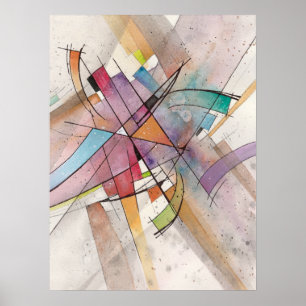 Poster CANTATA à PASTEL MAJOR Aquarelle Abstraite