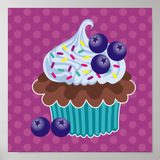 Poster Canvas de cupcake bleuté Imprimer