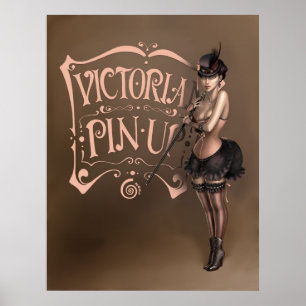 POSTER/CANVAS DRUCKEN ・ viktorianische Pinup Poster