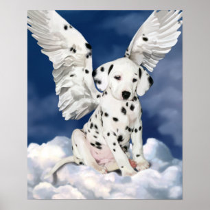 Poster Canvas print Dalmatian puppy angel painting