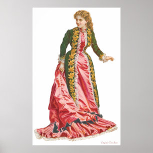 POSTER CANVAS WALL ART - FRANÇAIS THÉ ROSE - CADEAUX