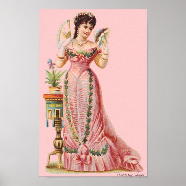 POSTER CANVAS WALL ART VICTORIAN ERA FRENCH LADING AVEC V (Devant)