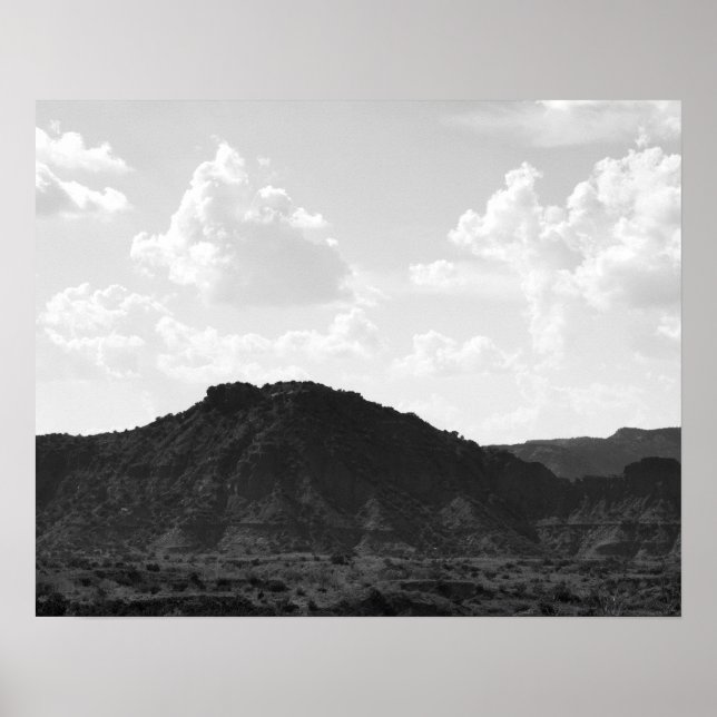 Poster Canyon Canyon de Caprock noir et blanc 16x20 (Devant)