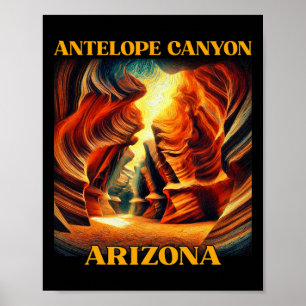 Poster Canyon de l'Antilope Arizona Randonnée Camping