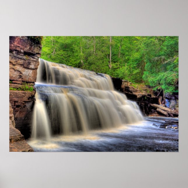 Poster Canyon Falls, Michigan. (Devant)