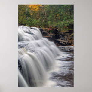 Poster Canyon Falls sur la rivière Sturgeon près de L'Ans