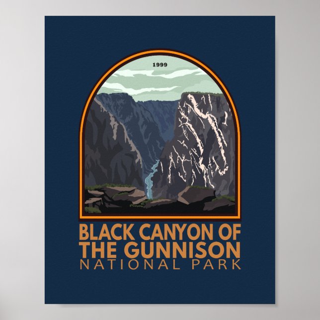 Poster Canyon Noir De L'Emblème Vintage Gunnison (Devant)