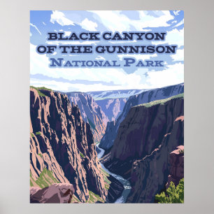 Poster Canyon noir du parc national Gunnison CO
