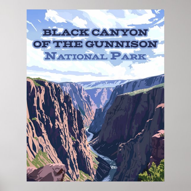 Poster Canyon noir du parc national Gunnison CO (Devant)