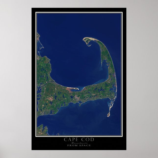 Poster Cape Cod Massachusetts De La Carte Satellite Spati (Devant)