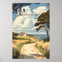 Cape Cod Massachusetts Voyage Art Rétro