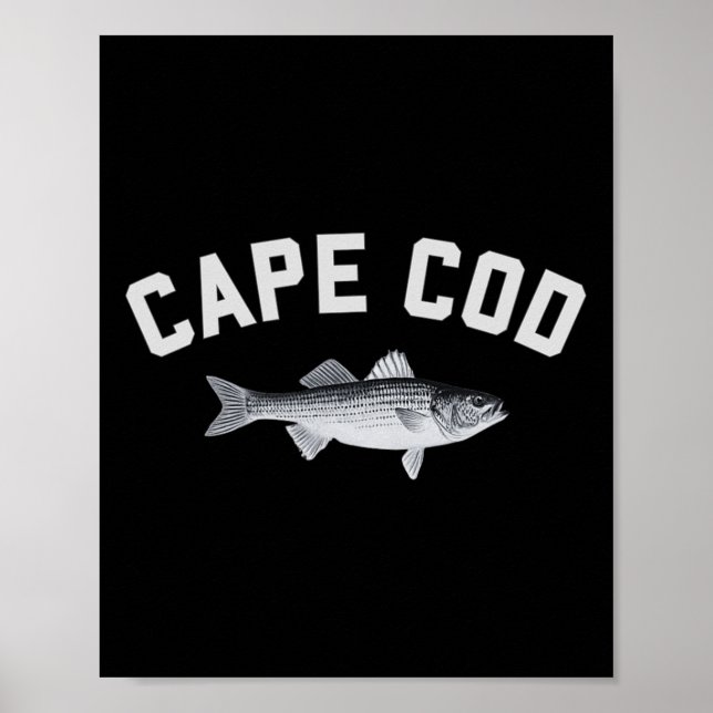 Poster Cape Cod Striper Striper B Fun Fishing Design (Devant)
