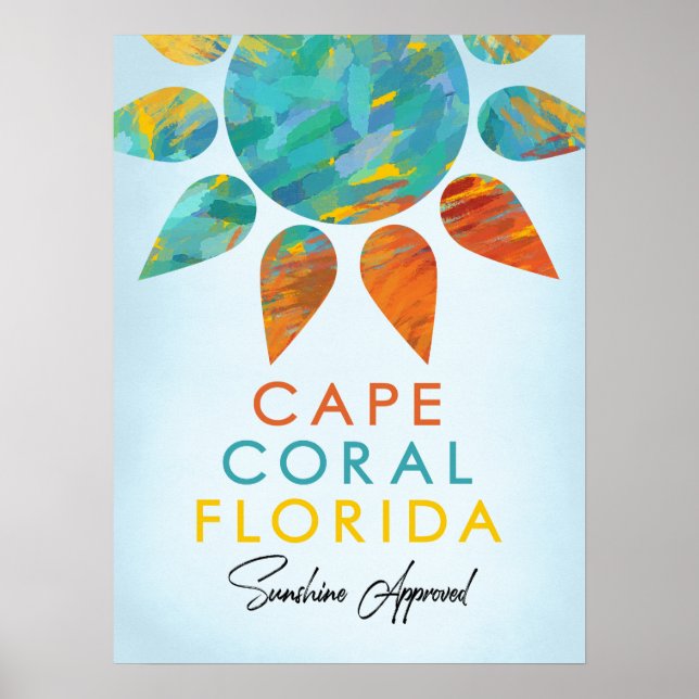 Poster Cape Coral Floride Sunshine Travel (Devant)