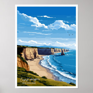 Poster Cape Kidnappers Nouvelle-Zélande Illustration de v