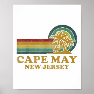 Poster Cape May Beach New Jersey Famille Vacances été P