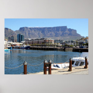 Poster Cape Town Harbour and Table Mountain