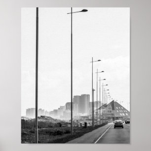 Poster Cape Town ZA Afrique du Sud Blouberg Area Monochro